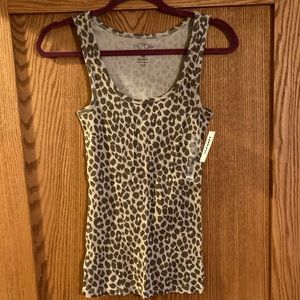 NEW Leopard print ribbed tank top- size medium